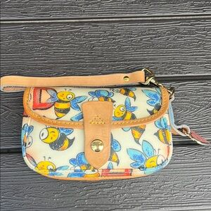 Dooney & Bourke Bee Print Wristlet GUC
